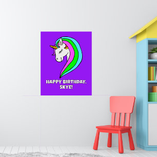 Rainbow Unicorn Party Poster