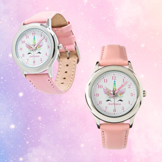 Rainbow Unicorn Personalised Custom Kid's Watch (Creator Uploaded)