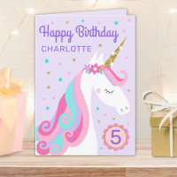 Rainbow Unicorn Personalized Age Purple Birthday