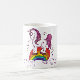 Rainbow Unicorn Personnalisable Coffee Mug