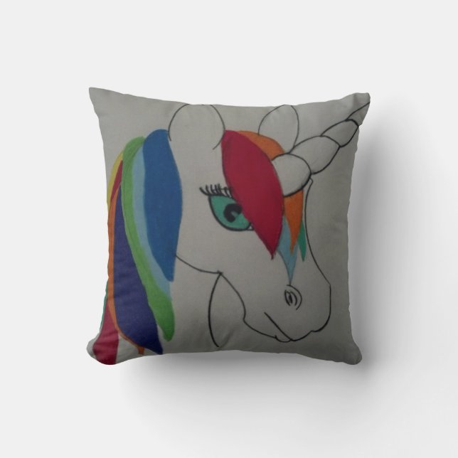 Rainbow Unicorn Pillow (Front)
