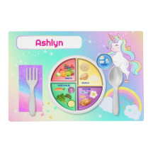 Rainbow Unicorn Place Setting & Healthy Plate