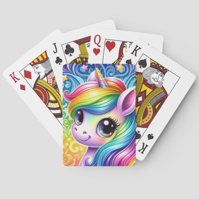 Rainbow unicorn playing cards (Back)