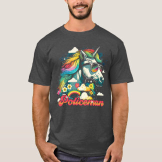 Rainbow Unicorn Policeman T-Shirt