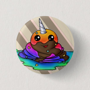 Rainbow Unicorn Poop 3 Cm Round Badge