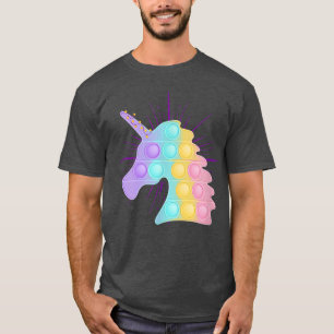 Rainbow Unicorn Pop It Kid's Cute Christmas T-Shirt