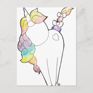 Rainbow Unicorn Postcard