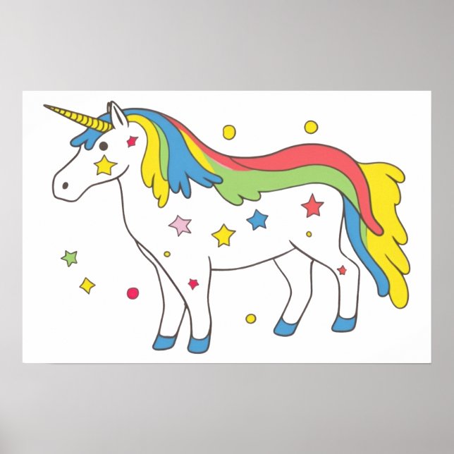  Rainbow unicorn Poster (Front)