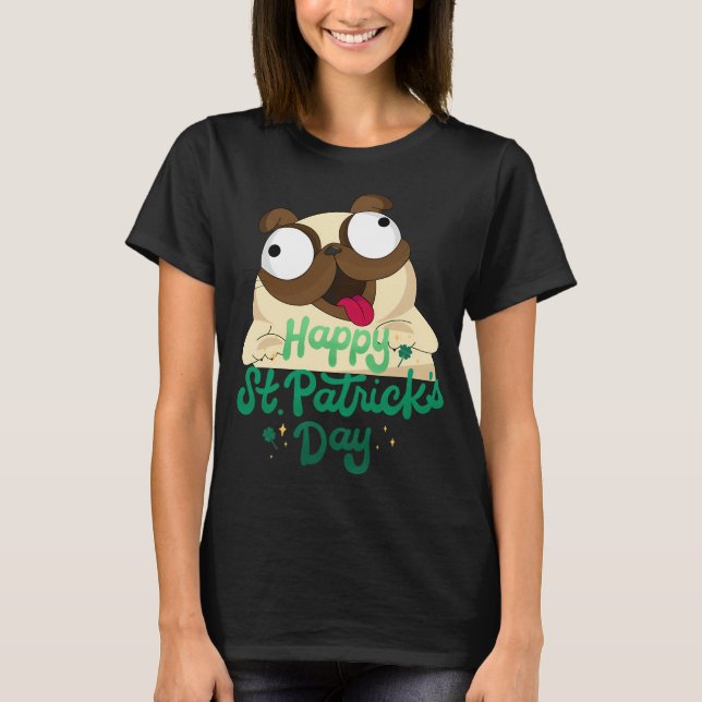 Rainbow Unicorn Pug T-Shirt (Front)
