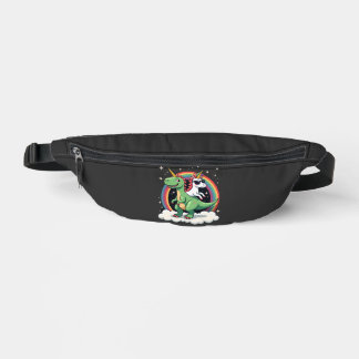 Rainbow Unicorn Riding T rex - Dinosaur Boys Girls Bum Bags