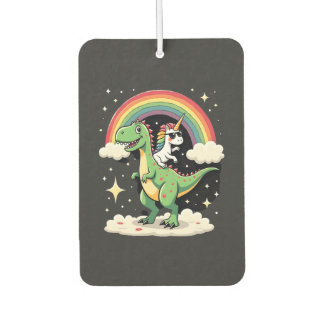 Rainbow Unicorn Riding T rex - Dinosaur Boys Girls Car Air Freshener