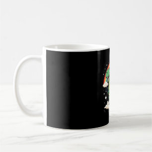 Rainbow Unicorn Riding T rex - Dinosaur Boys Girls Coffee Mug