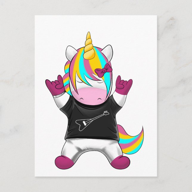 Rainbow Unicorn Rocker Postcard (Front)
