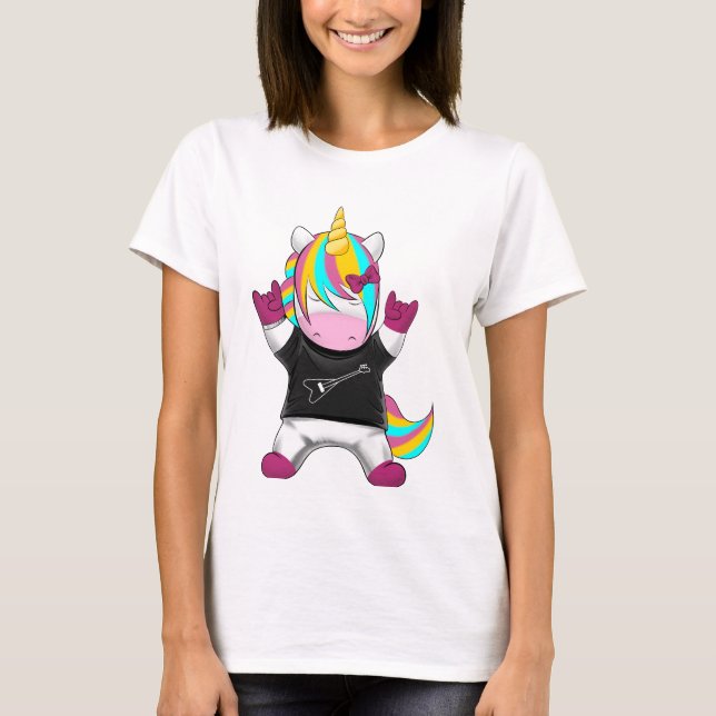 Rainbow Unicorn Rocker T-Shirt (Front)