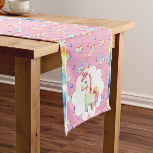 Rainbow Unicorn Short Table Runner (In Situ)