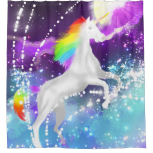 Rainbow Unicorn Shower Curtain