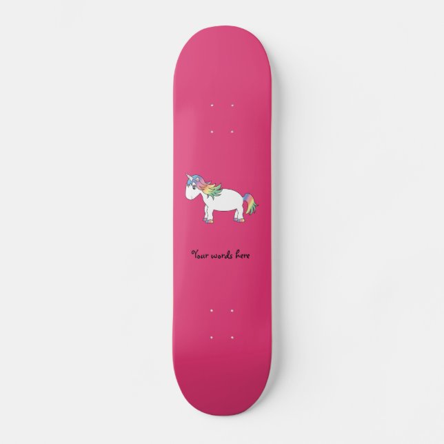 Rainbow unicorn skateboard (Front)