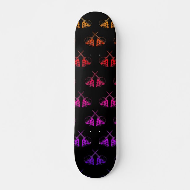 Rainbow Unicorn Skulls Skateboard (Front)