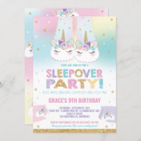 Rainbow Unicorn Sleepover Birthday Party Pajama