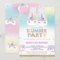Rainbow Unicorn Slumber Birthday Party Sleepover