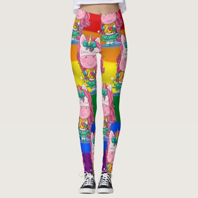 Rainbow Unicorn Sparkles   Leggings (Front)