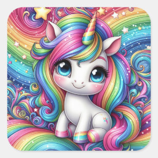 Rainbow unicorn stickers