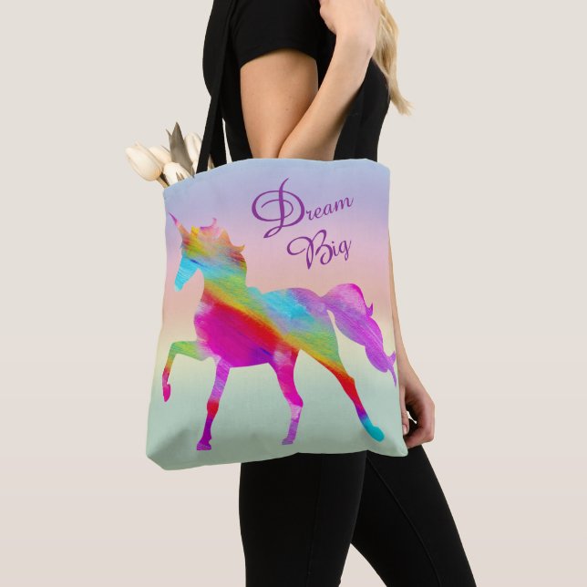 Rainbow Unicorn Tote Bag (Close Up)