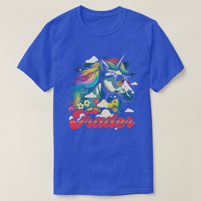 Rainbow Unicorn Trader T-Shirt (Design Front)
