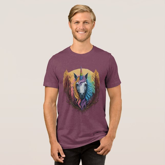Rainbow Unicorn Tri-Blend Shirt (Front Full)