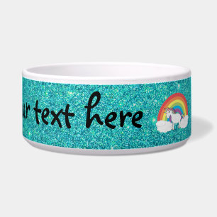 Rainbow unicorn turquoise glitter