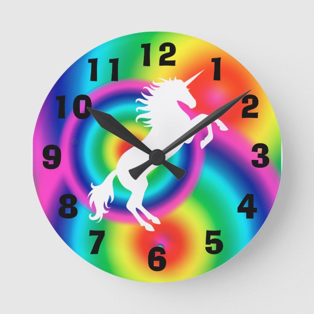 Rainbow Unicorn Wall Clock (Front)