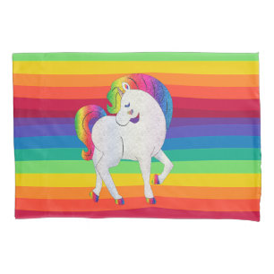 Rainbow Unicorn Whimsical Girly Pillowcase
