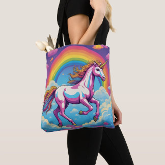 Rainbow Unicorn With Bright Colors  Tote Bag
