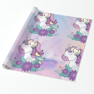 Rainbow Unicorn Wrapping Paper 
