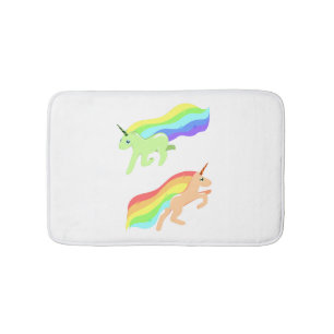 Rainbow Unicorns Bath Mat