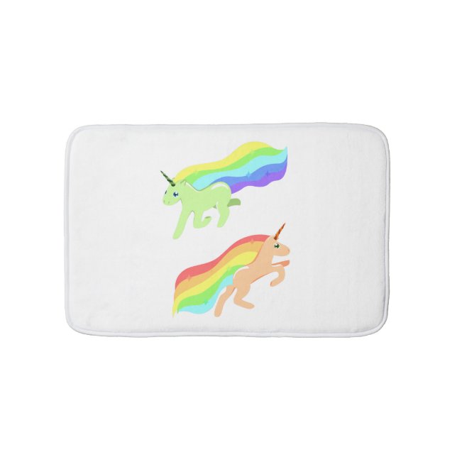 Rainbow Unicorns Bath Mat (Front)