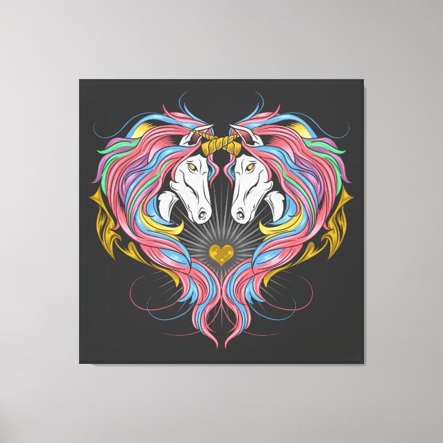 Rainbow Unicorns Canvas Print (Front)