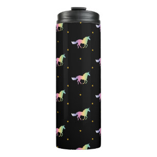 Rainbow Unicorns & Gold Stars Pattern Thermal Tumbler