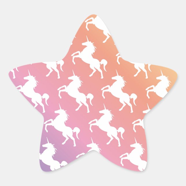 Rainbow Unicorns II Star Sticker (Front)