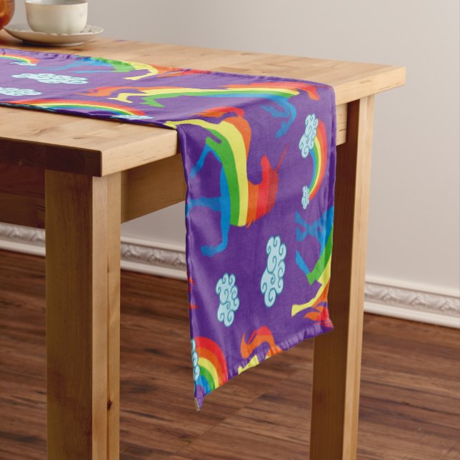 Rainbow Unicorns Short Table Runner (In Situ)