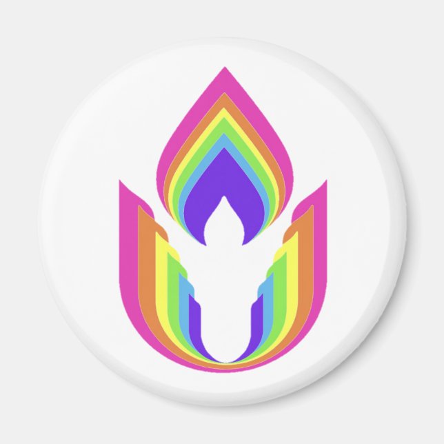 Rainbow Unitarian Universalism flaming chalice  Magnet (Front)