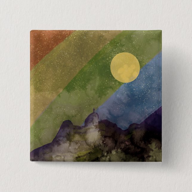 Rainbow universe 15 cm square badge (Front)