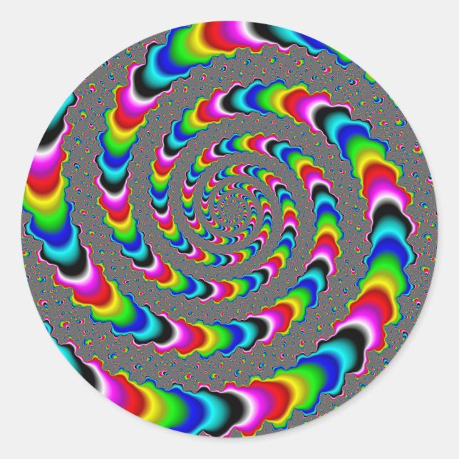 Rainbow Universe - Fractal Art Classic Round Sticker (Front)
