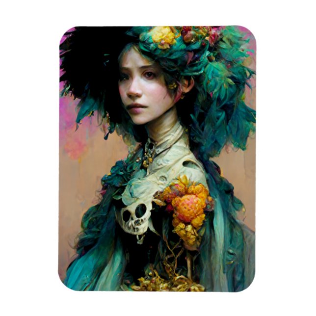 Rainbow Urchin 2 Fantasy Sci-Fi Magnet (Vertical)