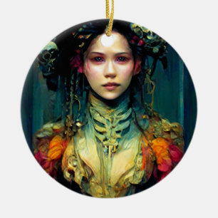 Rainbow Urchin Fantasy Sci-Fi Ceramic Ornament