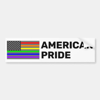 Rainbow US flag  Bumper Sticker