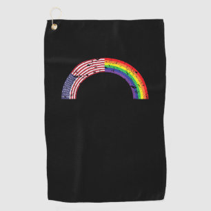 Rainbow USA Flag Gay Flag LGBT LGBTQ American Prid Golf Towel