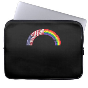 Rainbow USA Flag Gay Flag LGBT LGBTQ American Prid Laptop Sleeve