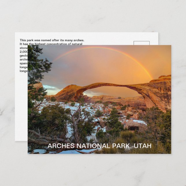 Rainbow Utah Arches National Park Postcard (Front/Back)