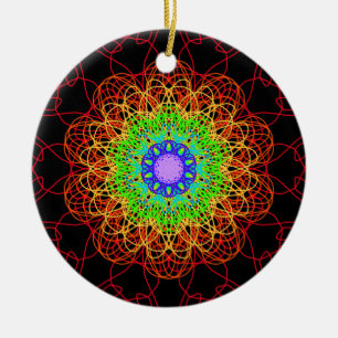 Rainbow v4 ceramic ornament